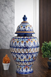 Hand-Painted Colorful Ceramic Decorative Medium Ginger Jar with Lid