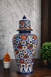 Hand-Painted Colorful Ceramic Decorative Medium Ginger Jar with Lid