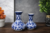 Set of 2 Hand-Painted Colorful Ceramic Vases