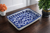 Hand-Painted Colorful Rectangular Ceramic Deep Serving Tray