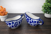Set of 2 Hand-Painted Colorful Ceramic Gravy/Sauce Boats