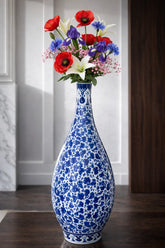 Hand-Painted Colorful Speckled Decorative Ceramic Tall Bottle Vase