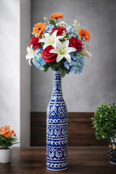 Hand-Painted Colorful Tall Decorative Ceramic Bottle Vase