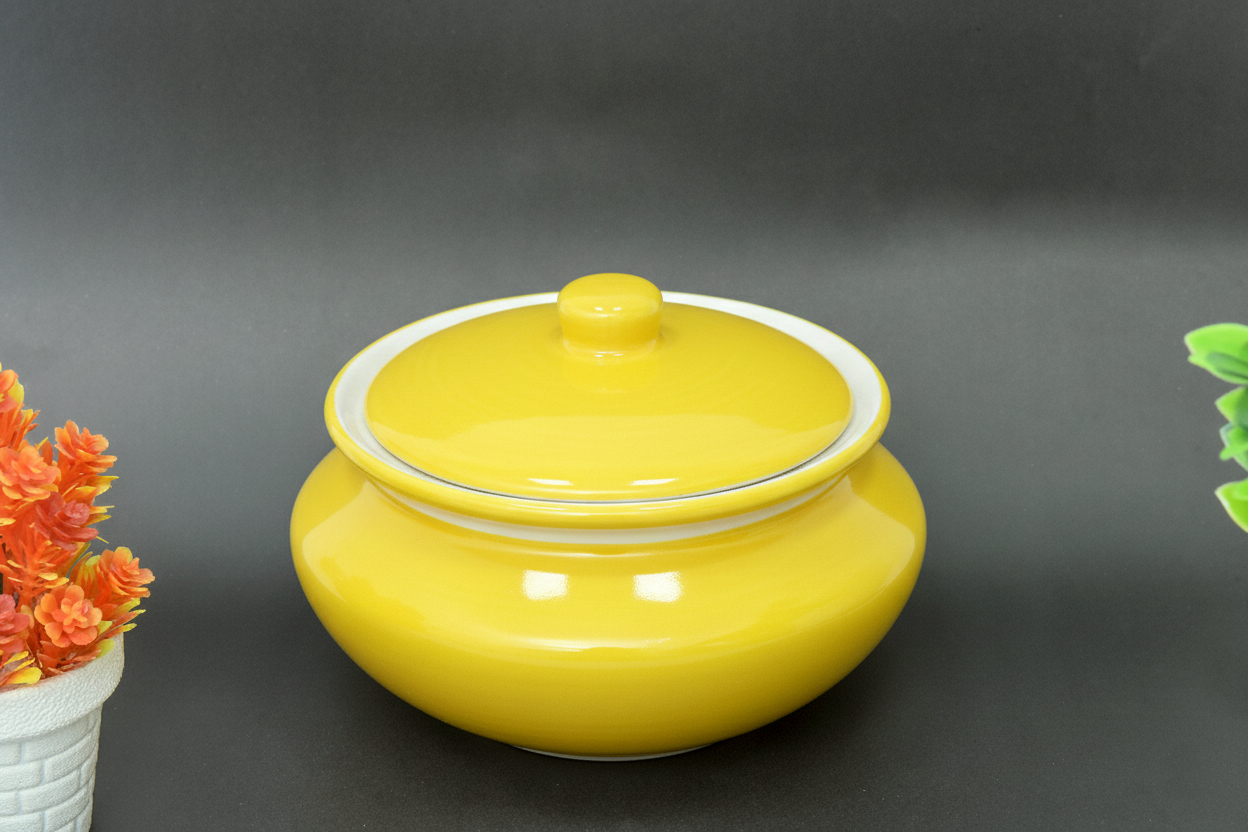 Hand-Painted Colorful Ceramic Covered Serving handi