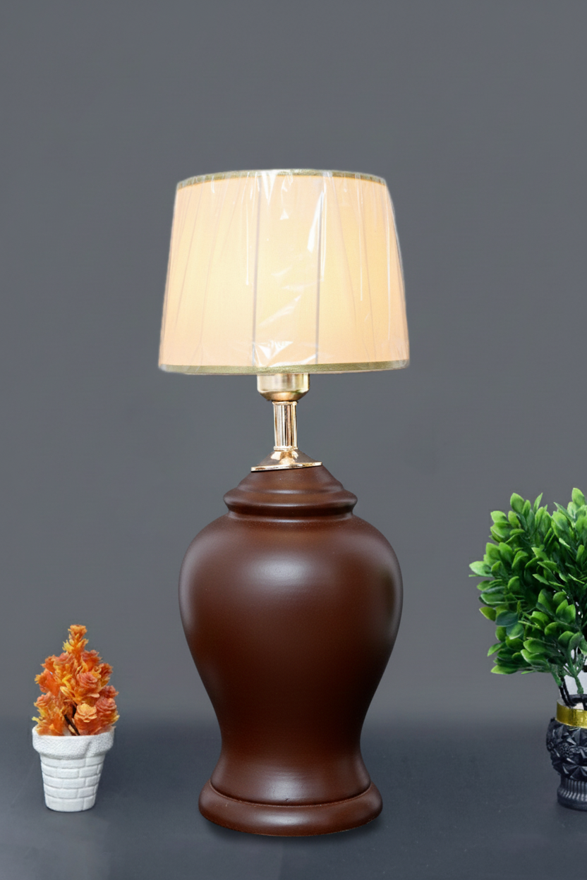 Hand-Painted Colorful Ceramic Medium Lamp Base / Curvy Urn Shape