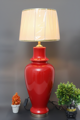 Hand-Painted Colorful Ceramic large Table Lamp Base / Curvy Urn Shape