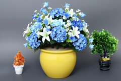 Hand-Painted Colorful Large Ceramic Cachepot / Planter Bowl