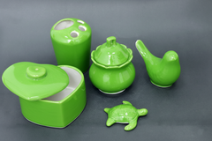 Set of 5 Hand-Painted Colorful Bathroom / Vanity Decor Set