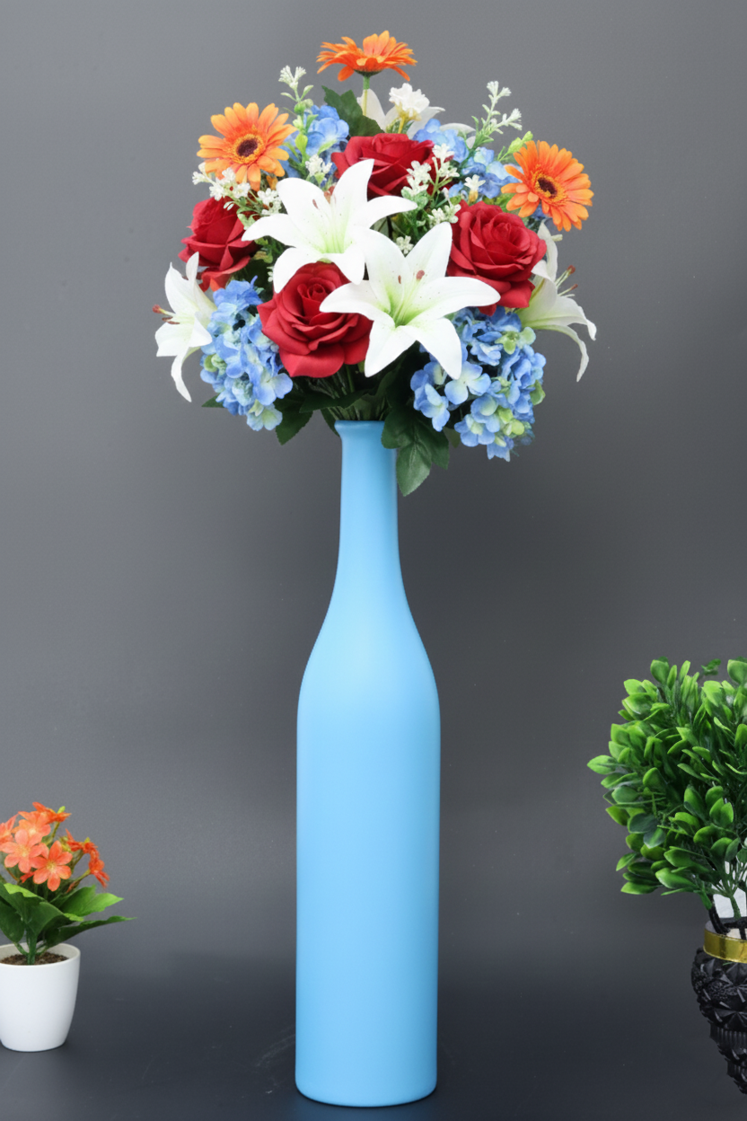 Hand-Painted Colorful Tall Decorative Ceramic Bottle Vase