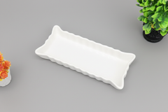 Hand-Painted Colorful Wavy Edge Rectangular Ceramic Dish