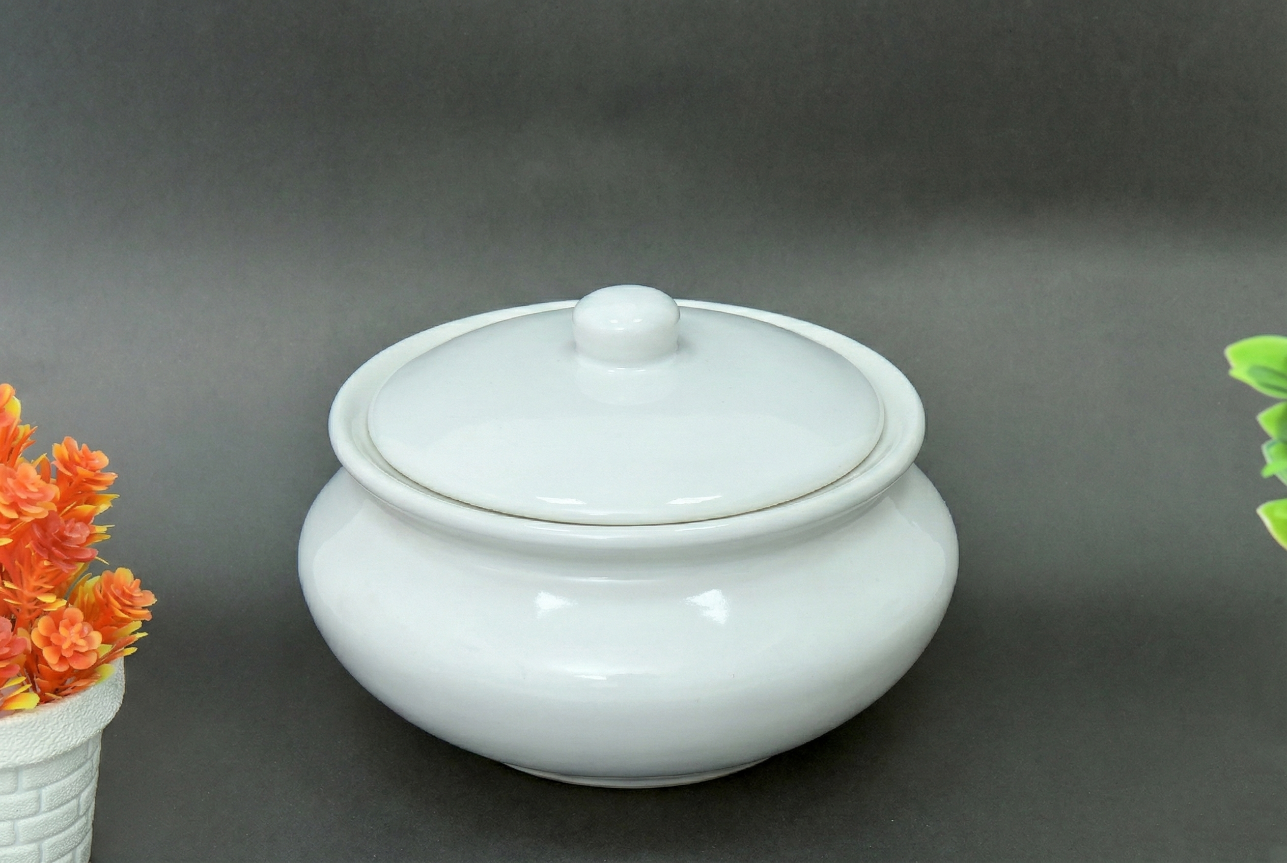 Hand-Painted Colorful Ceramic Covered Serving handi