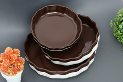 Set of 3 Hand-Painted Colorful Ceramic Nesting Serving Plates