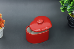 Hand-Painted Colorful Ceramic HeartShaped Jewelery Box with Lid
