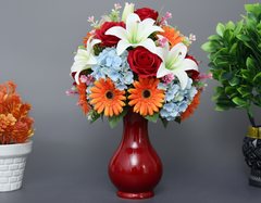 Hand-Painted Colorful Large Ceramic Cachepot / Planter Bowl