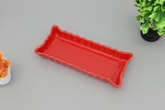 Hand-Painted Colorful Wavy Edge Rectangular Ceramic Dish