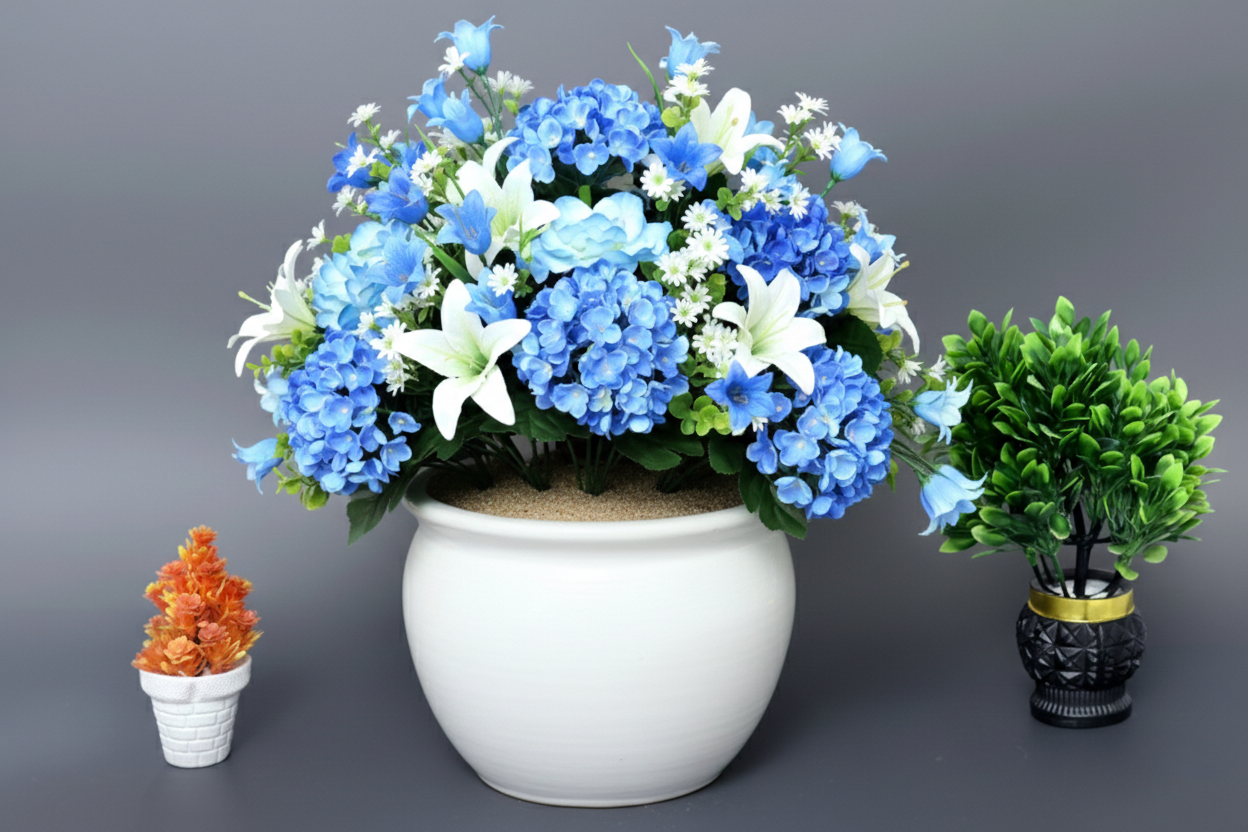 Hand-Painted Colorful Large Ceramic Cachepot / Planter Bowl