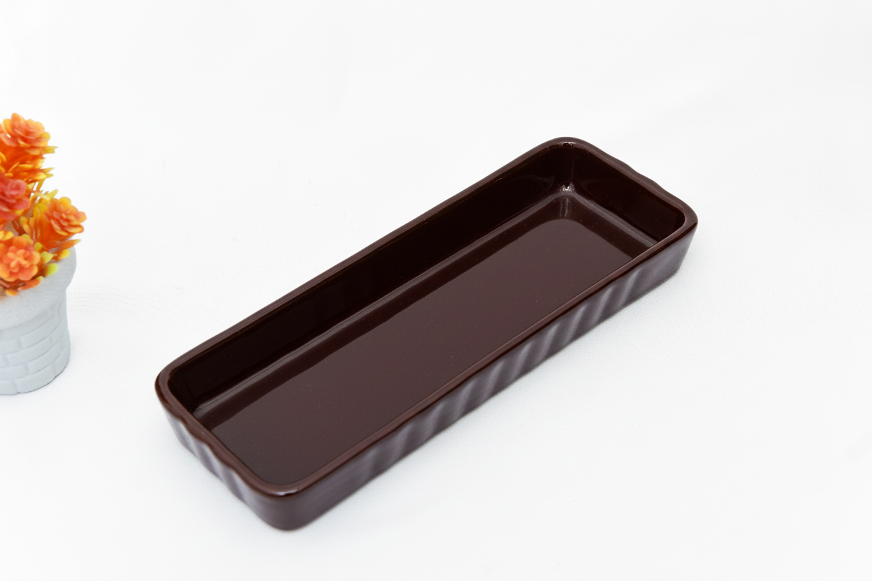 Hand-Painted Colorful Long Rectangular Ceramic Serving Dish/Tray