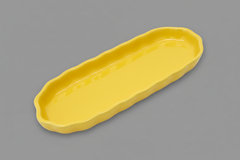 Hand-Painted Colorful Long Oval Ceramic Dish | Floral Motif Serving Tray