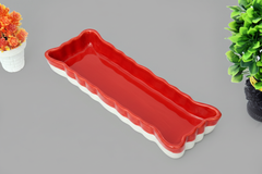 Hand-Painted Colorful Extra-Long Wavy Edge Ceramic Serving Dish