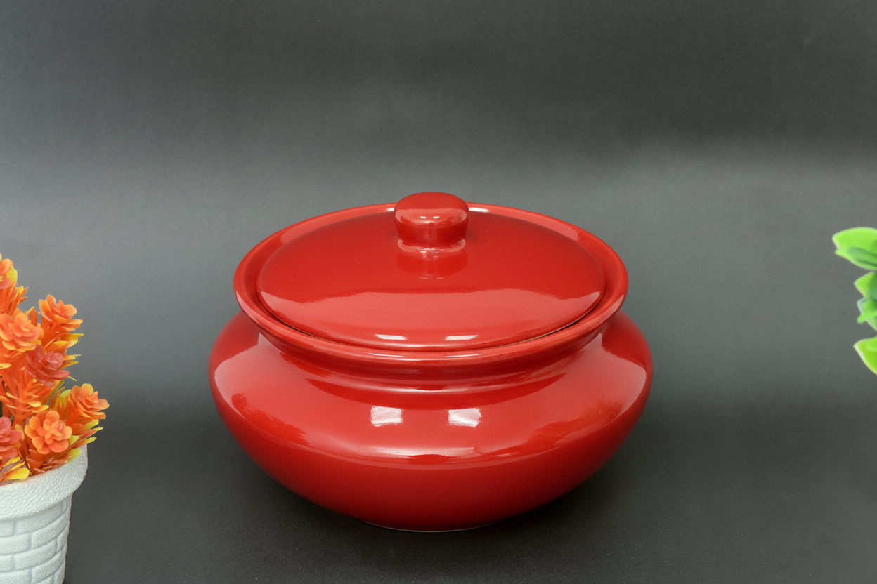 Hand-Painted Colorful Ceramic Covered Serving handi