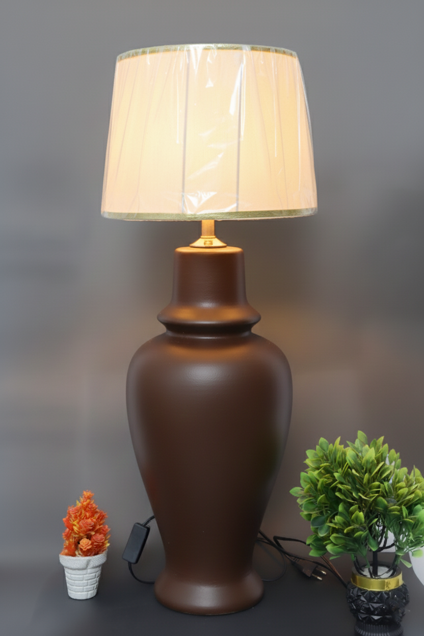 Hand-Painted Colorful Ceramic large Table Lamp Base / Curvy Urn Shape