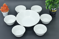 Set of 7 Hand-Painted Colorful Ceramic Serving Soup Bowl Set