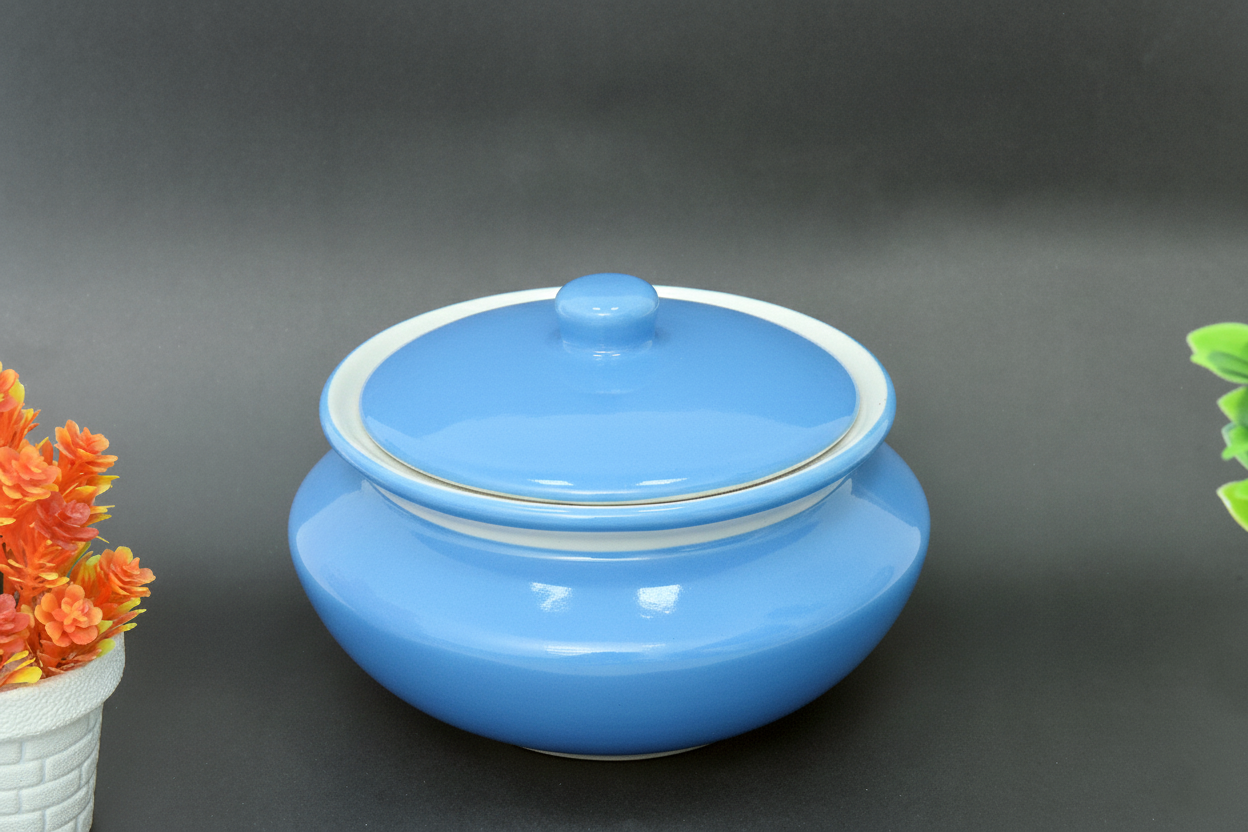 Hand-Painted Colorful Ceramic Covered Serving handi