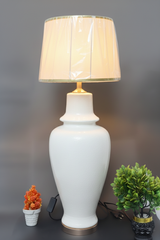 Hand-Painted Colorful Ceramic large Table Lamp Base / Curvy Urn Shape