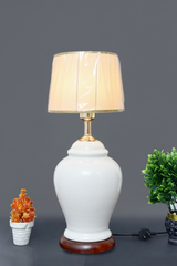 Hand-Painted Colorful Ceramic Medium Lamp Base / Curvy Urn Shape