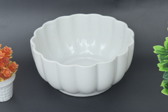 Hand-Painted Colorful Ceramic Scalloped Serving Bowl