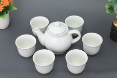 set of 7 Hand-Painted Colorful Ceramic Small Teapot and Tea Cup Set