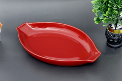 Hand-Painted Colorful Oval Boat-Shaped Ceramic Serving Dish