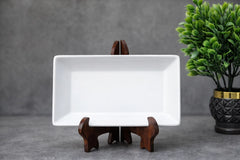 Hand-Painted Colorful Rectangular Ceramic Platter with Four Medallions