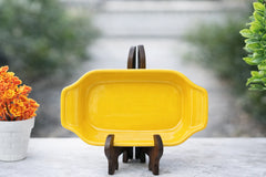 Hand-Painted Colorful Flame/Leaf Motif Ceramic Serving Platter