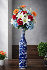 Hand-Painted Colorful Tall Decorative Ceramic Bottle Vase